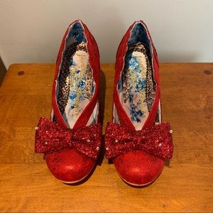 Irregular Choice Ruby Red Glitter Party Heels